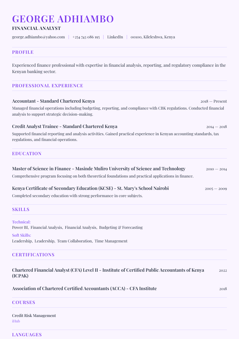 Executive Classic CV Template